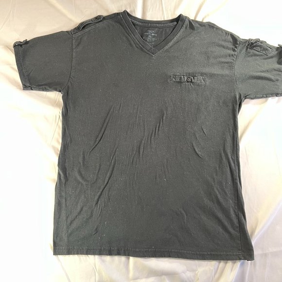 Men's Jordan Craig Black Shoulder Strap Short Sleeve V Neck T-Shirt Size XL - Picture 1 of 9